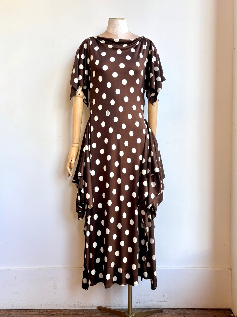 Deco Dress in Brown Polka Dot - Made X Hudson