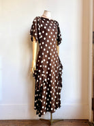 Deco Dress in Brown Polka Dot - Made X Hudson