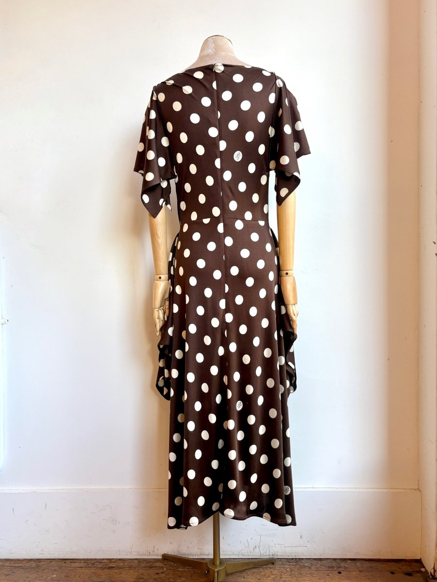 Deco Dress in Brown Polka Dot - Made X Hudson