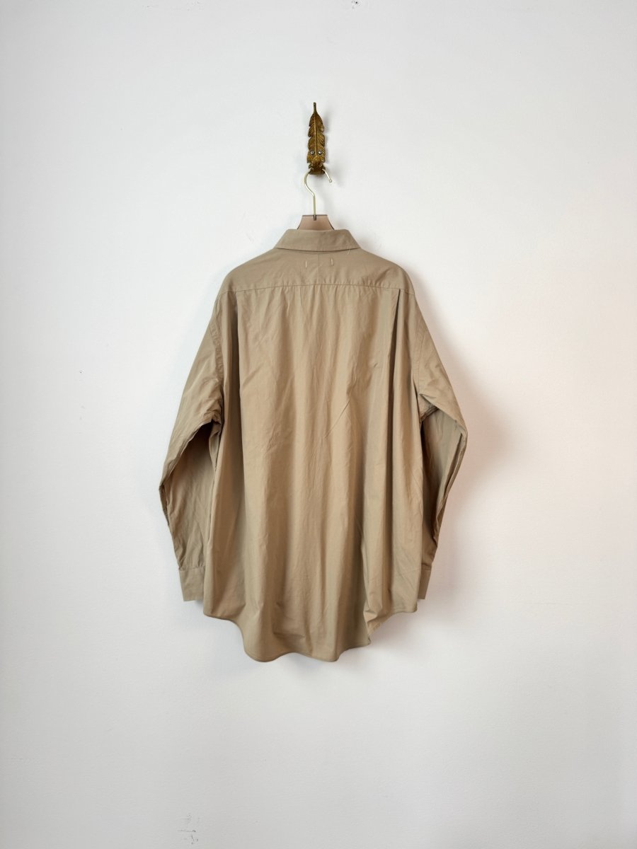 “Jules” Carrot Print Tan Button Down (Reworked) - Made X Hudson