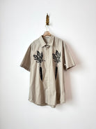 "Kayla” Carrot Print Gridded Shirt (Reworked) - Made X Hudson
