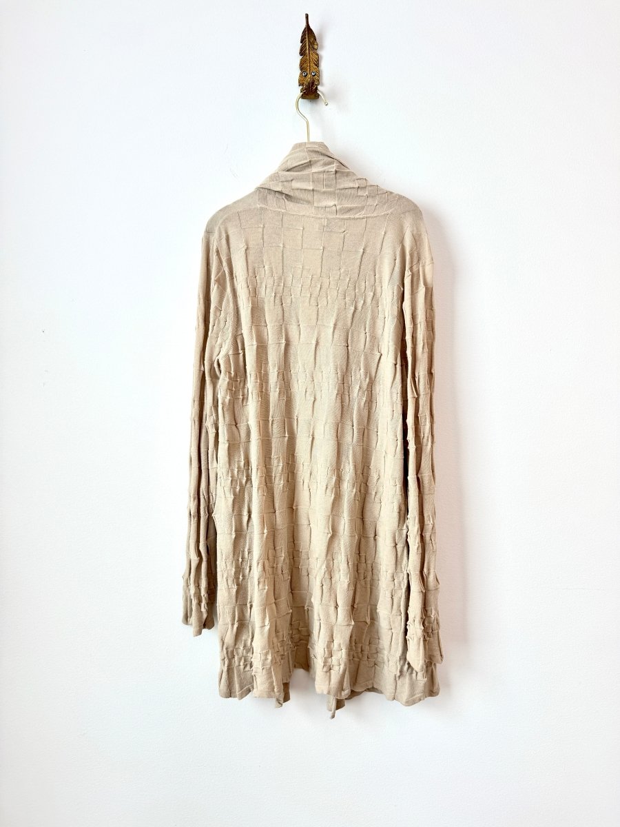 Margret Oleary | Taupe Square Textured Cardigan (Vintage) - Made X Hudson