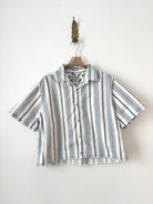 The Valley Crop in Sky and Taupe Stripe (Reworked) - Made X Hudson