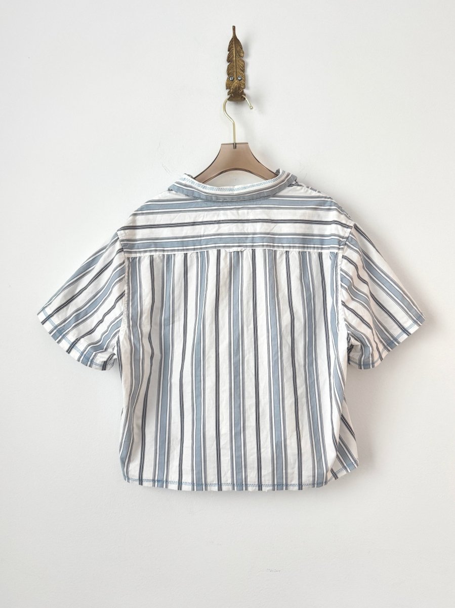 The Valley Crop in Sky and Taupe Stripe (Reworked) - Made X Hudson