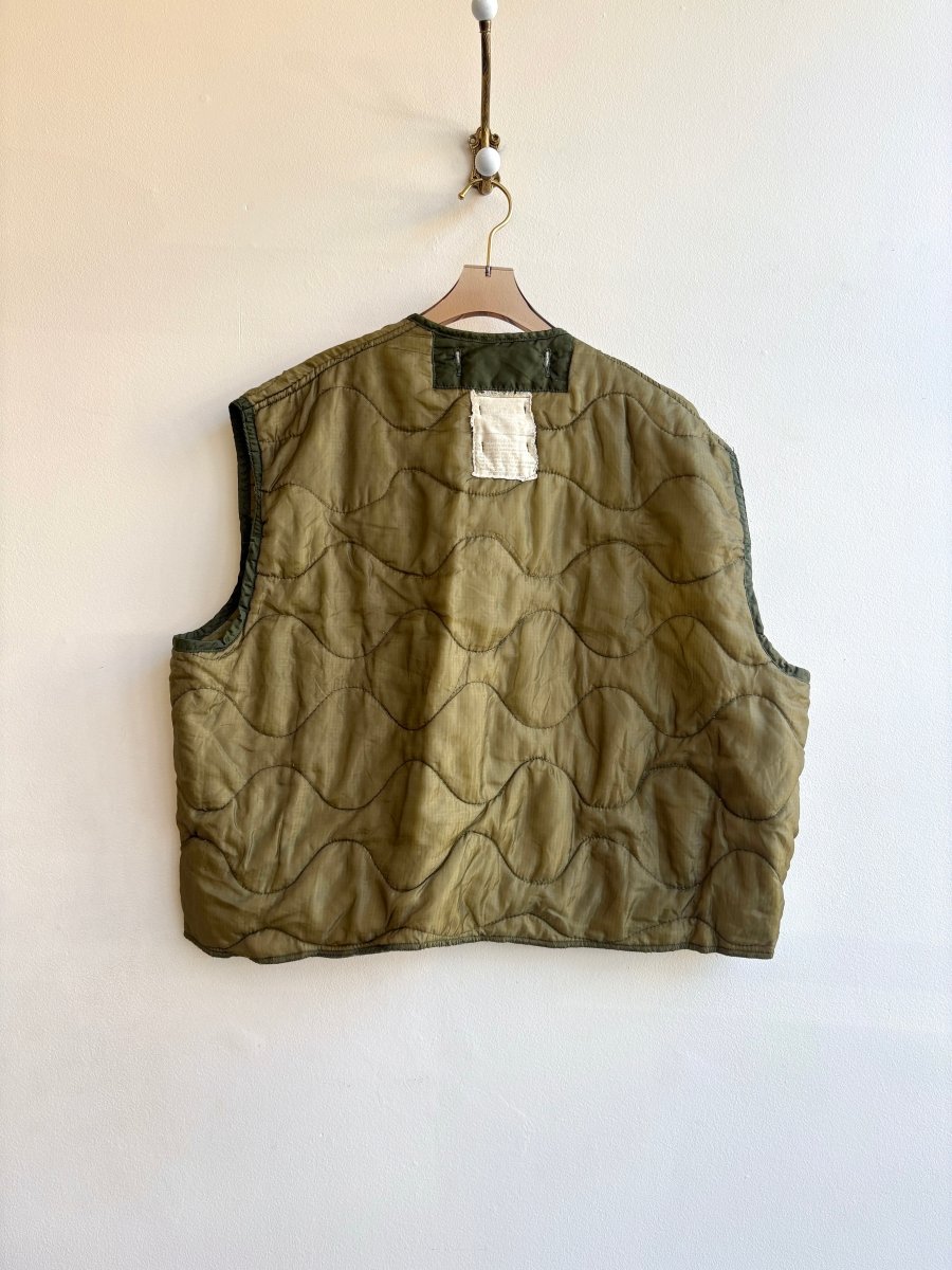 Light Olive Military Vest w/ 3 Pockets & Pink Zipper (Reworked) - Made X Hudson