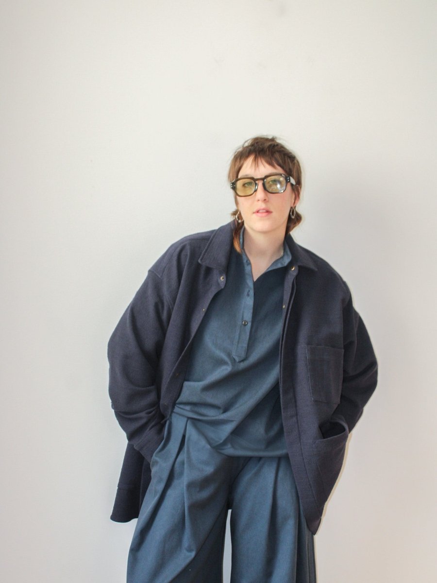 Utility Shirt Jacket in Navy Blue - Made X Hudson