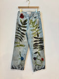 "Goldie" Light Denim Eco-Printed Jeans (Reworked) - Made X Hudson