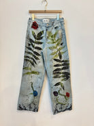 "Goldie" Light Denim Eco-Printed Jeans (Reworked) - Made X Hudson