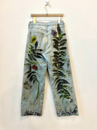 "Goldie" Light Denim Eco-Printed Jeans (Reworked) - Made X Hudson