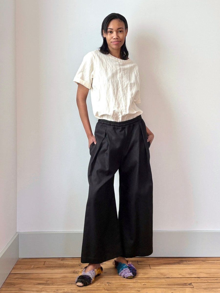 Black Linen Wide - Leg Pant - Made X Hudson