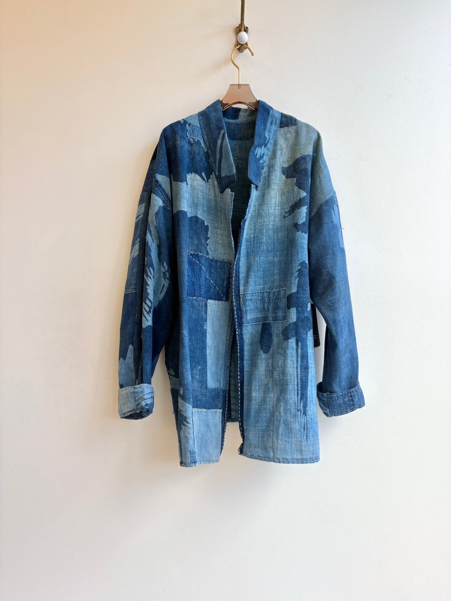 Japanese Indigo Patchwork Cotton Jacket - Made X Hudson