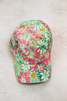 "Eros" Tan Baseball Cap w/ Pink and Green Flowers | Hand Painted - Made X Hudson