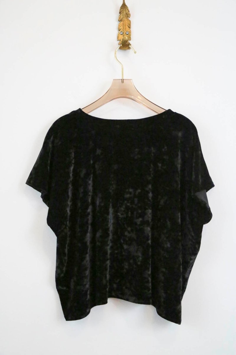 Black Crushed Velvet Box Top - Made X Hudson