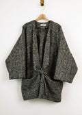 Black and White Houndstooth Wool Chore Jacket - Made X Hudson
