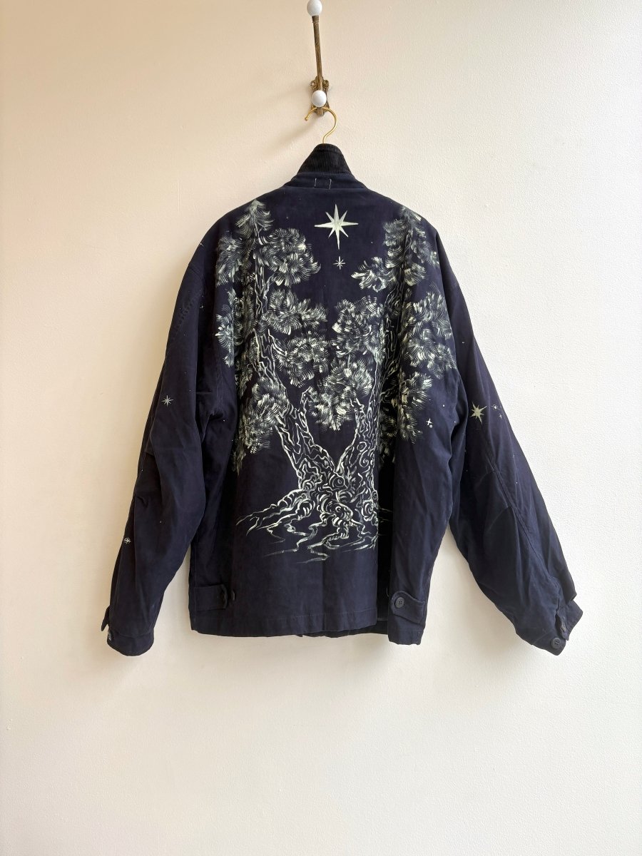 Midnight Pines in Light Yellow Jacket | Hand Painted (Reworked) - Made X Hudson