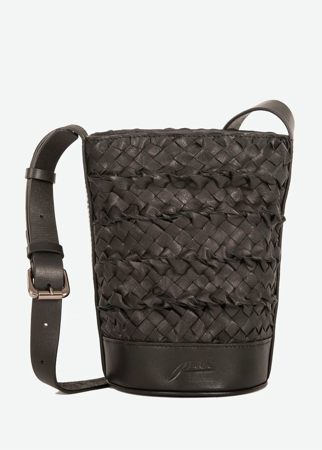 Mini Woven Bucket Crossbody black- Made X Hudson