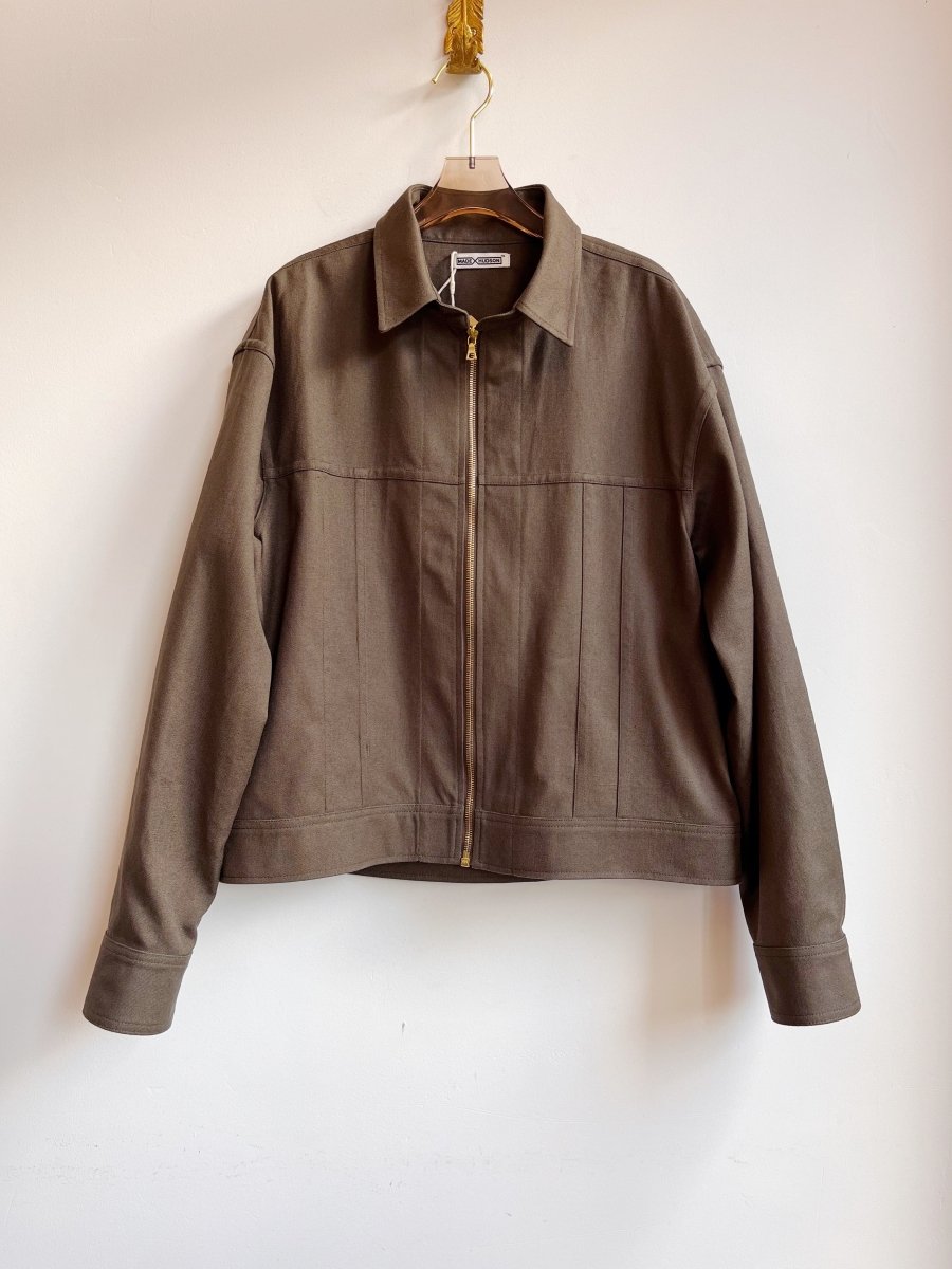 Moss Hemp - Cotton Canvas Zip - Up Leisure Jacket - Made X Hudson