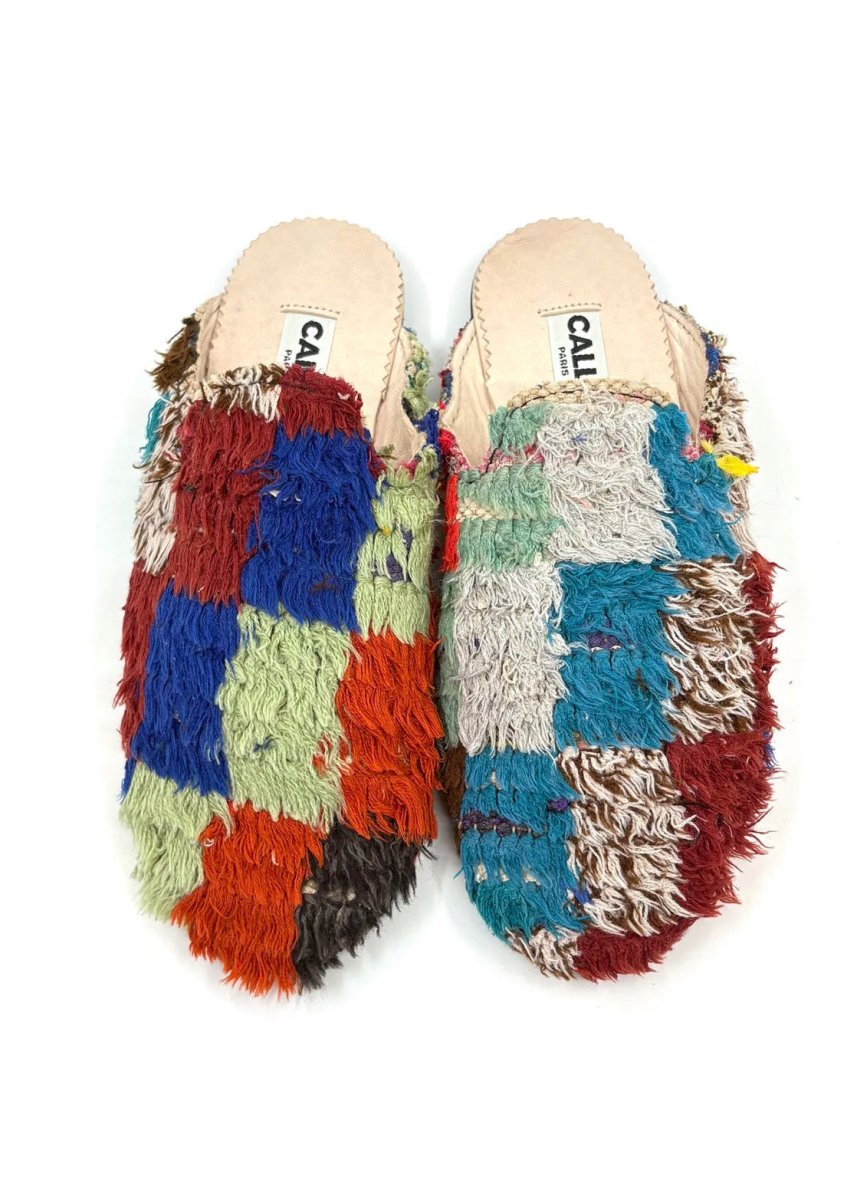 Niki Babouche "Pacma" Flats In Colors Wine, Cobalt, Sage, Shell & Teal (Size 39) - Made X Hudson