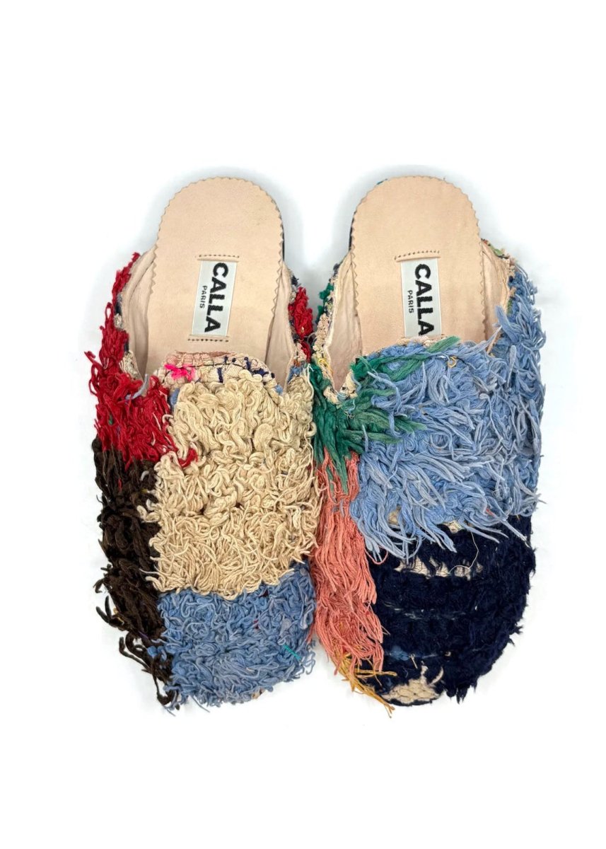 Niki Babouche "Pamina" Flats In Colors Sand, Denim, Espresso, & Pink (Size 38) - Made X Hudson