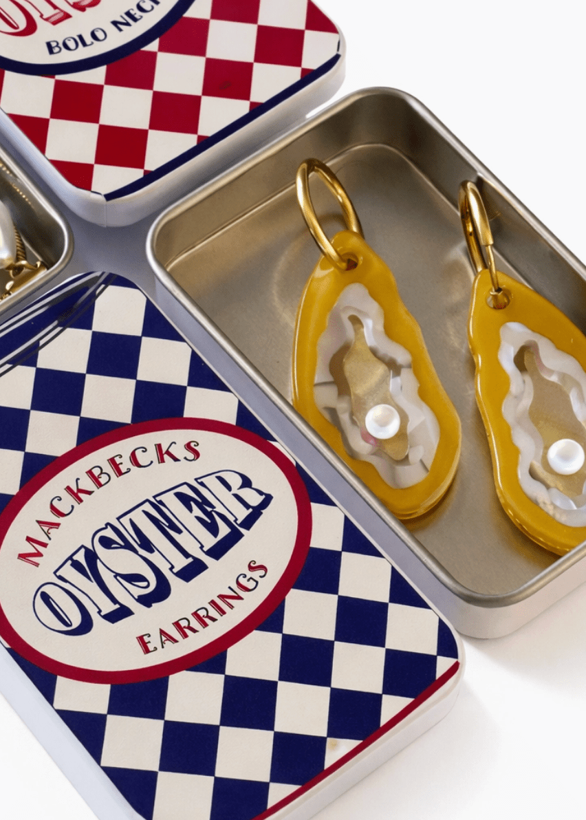 Oyster Earrings with Tin Case - Made X Hudson