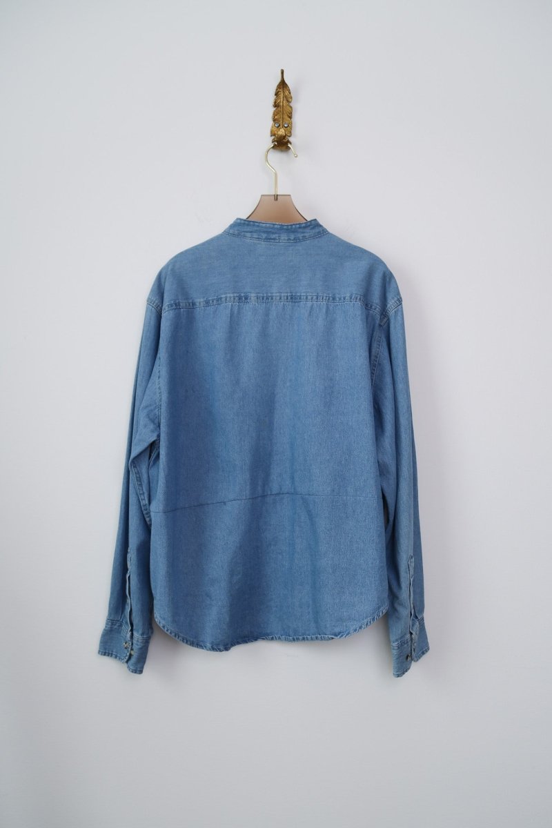 Mid-Blue Denim and Cool Autumn | Patchwork Button Down (Reworked) - Made X Hudson
