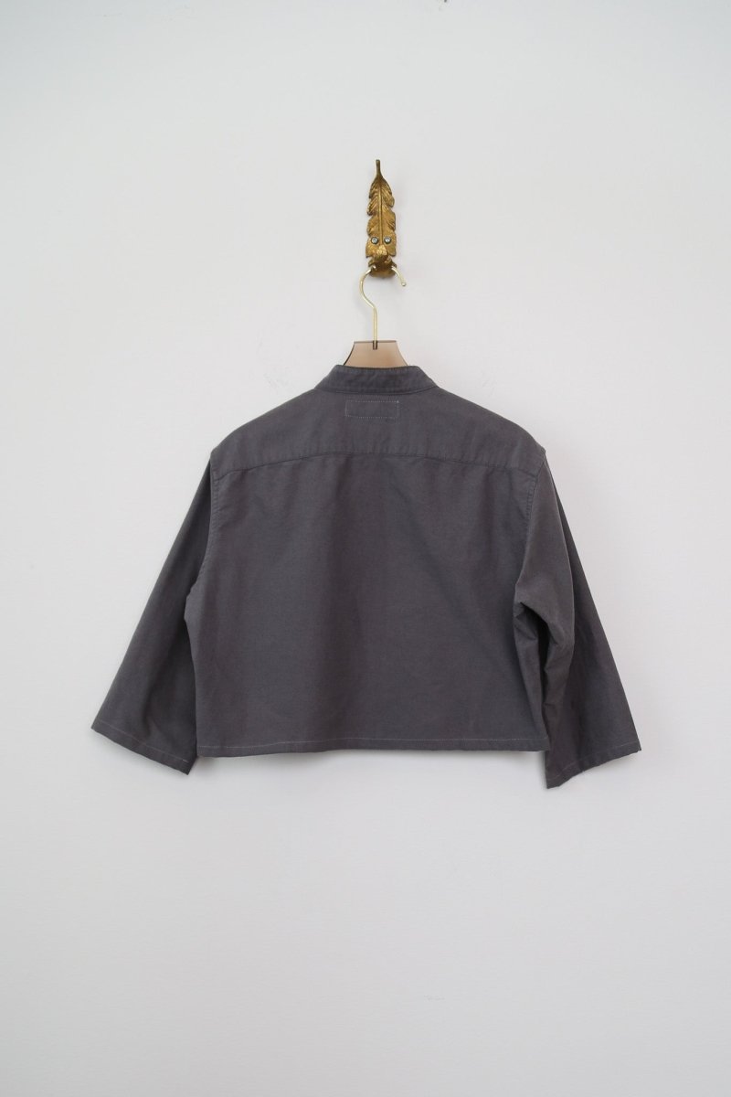 Black Sesame and Pine | Color Block Cropped Button Down (Reworked) - Made X Hudson