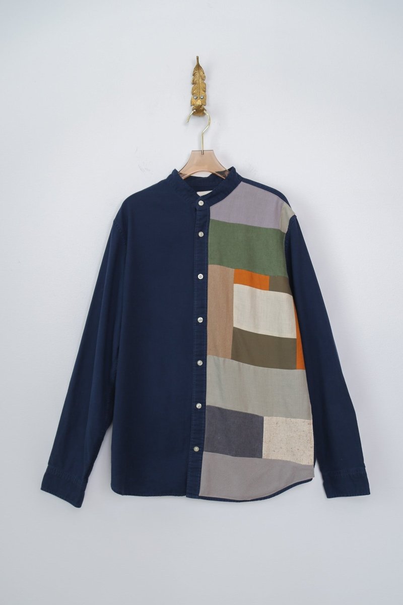 Navy and Fall Foliage | Patchwork Button Down (Reworked) - Made X Hudson