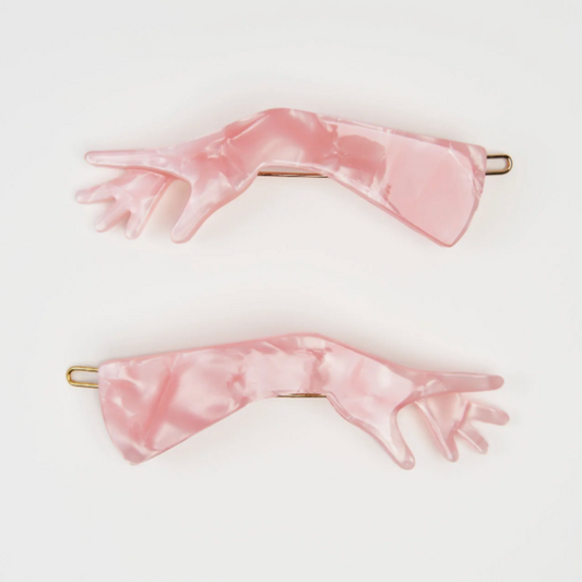 Pink Glove hair Clips