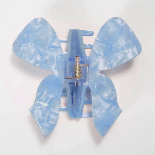 light blue bow claw clip | baby blue claw clip shaped like a bow | butterfly claw clip