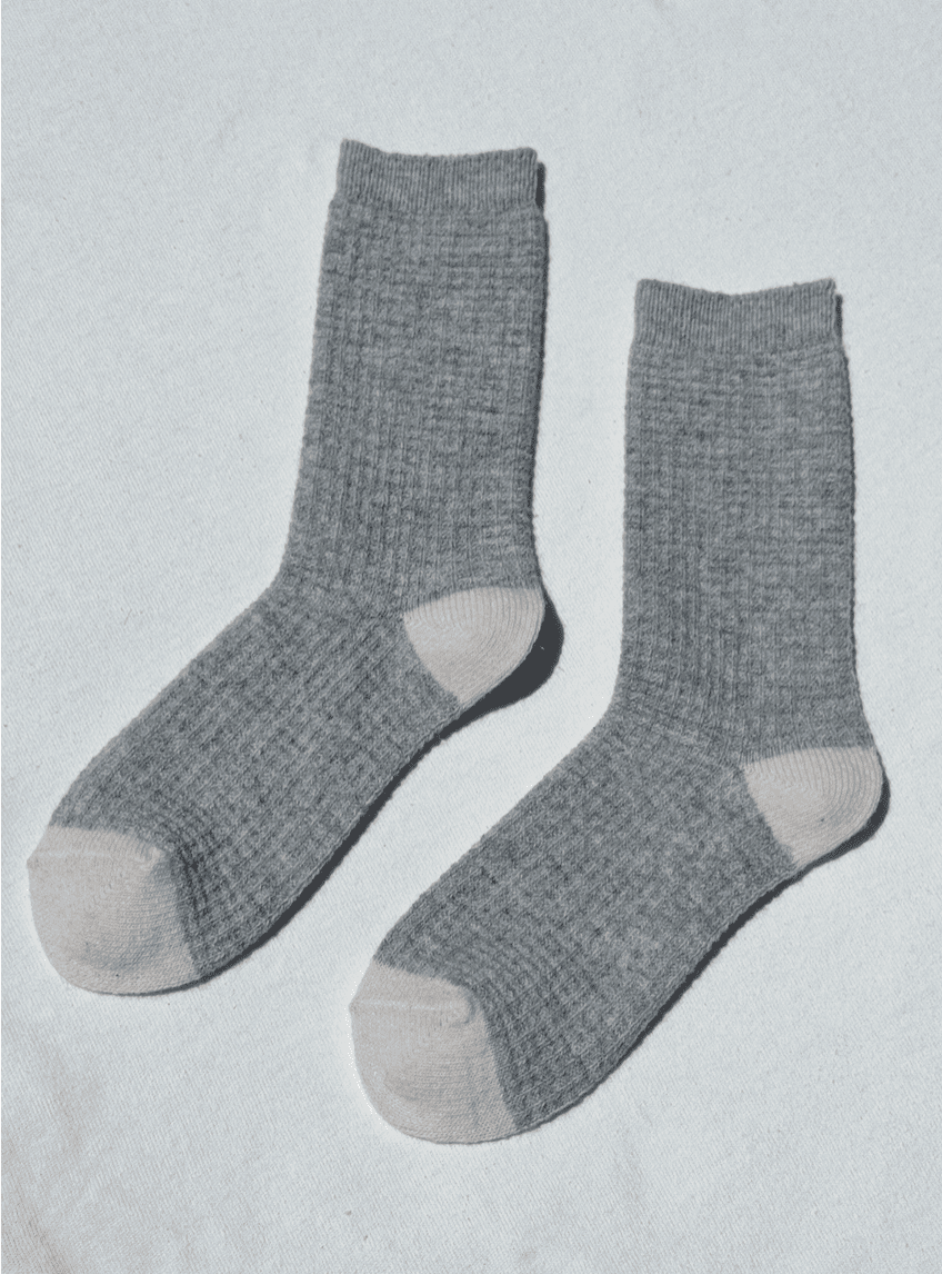 Wool Waffled Socks - Made X Hudson