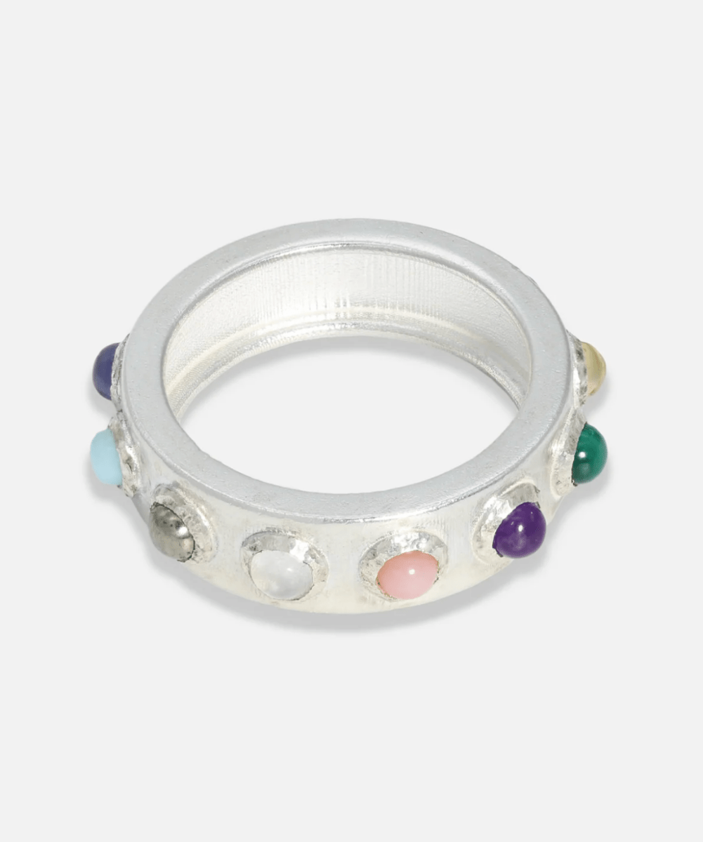 Delphi Ring in Mixed Gemstones and Silver (Multiple Sizes) - Made X Hudson