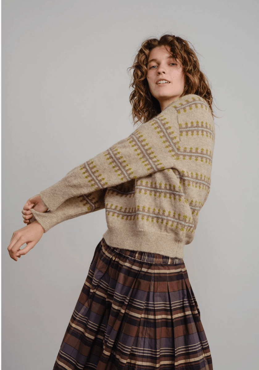 Fawn | Vera Fairisle Crew Sweater (Multiple Sizes)