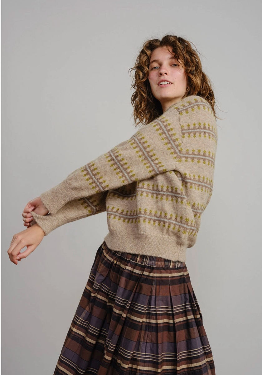 Fawn | Vera Fairisle Crew Sweater (Multiple Sizes)