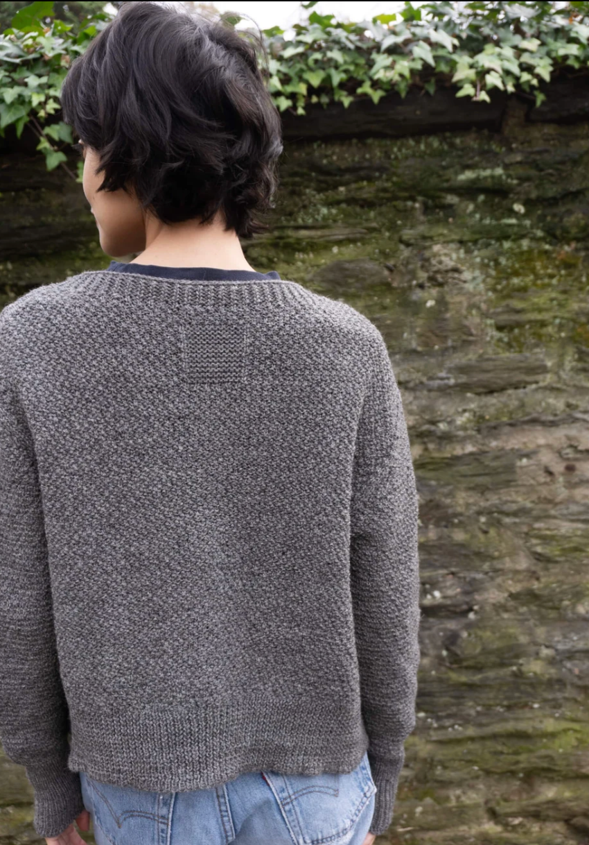 Stone Grey Wool Cardigan Sweater