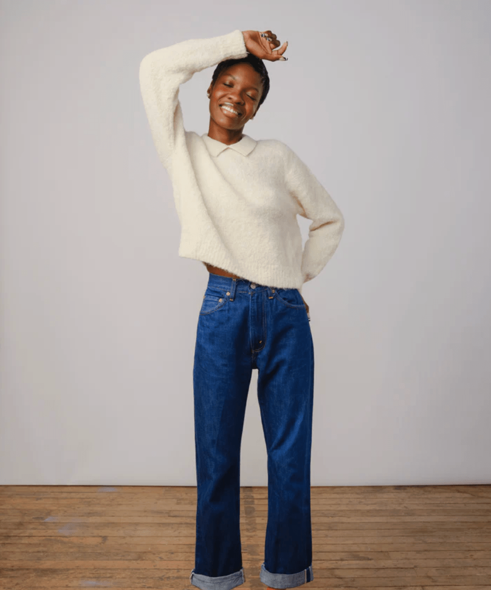 Calcite | Ramona Bouclé Long Sleeve Polo (Multiple Sizes) - Made X Hudson