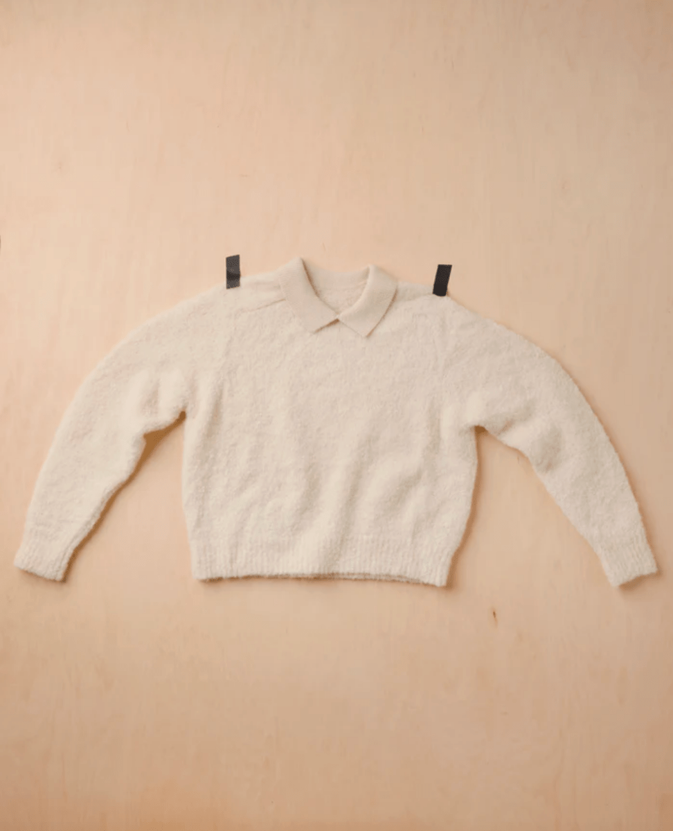 Calcite | Ramona Bouclé Long Sleeve Polo (Multiple Sizes) - Made X Hudson