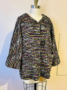 Black, Yellow, and Magenta Woven Dolman Sweater Jacket - Made X Hudson