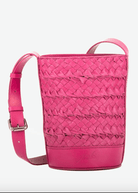 Mini Woven Bucket Crossbody in Fuchsia - Made X Hudson