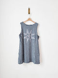 Navy Gingham with Striped Quilt Star (Reworked) - Made X Hudson