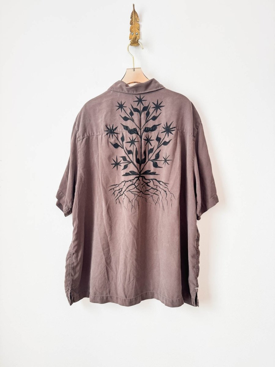 Dark Mauve Willow Tree Button Down | Hand Painted (Reworked) - Made X Hudson