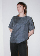 Union Top in Navy Dotted Silk - Made X Hudson