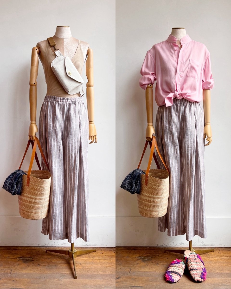 Striped Linen Wide - Leg Pant - Made X Hudson