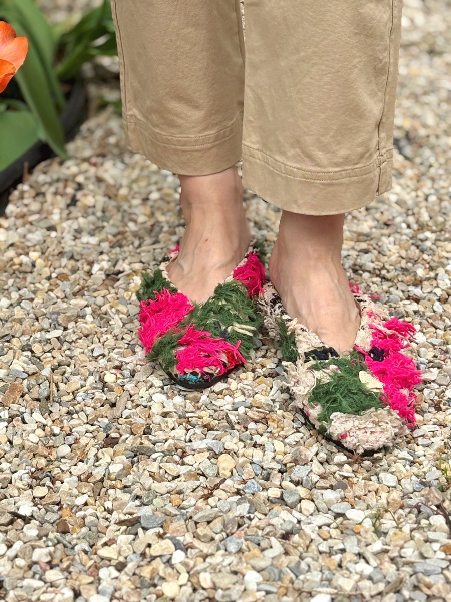 Aili Babouche “Styrene” Mules In Colors Moss, Hot Pink, Cream, Black (Size 39) - Made X Hudson