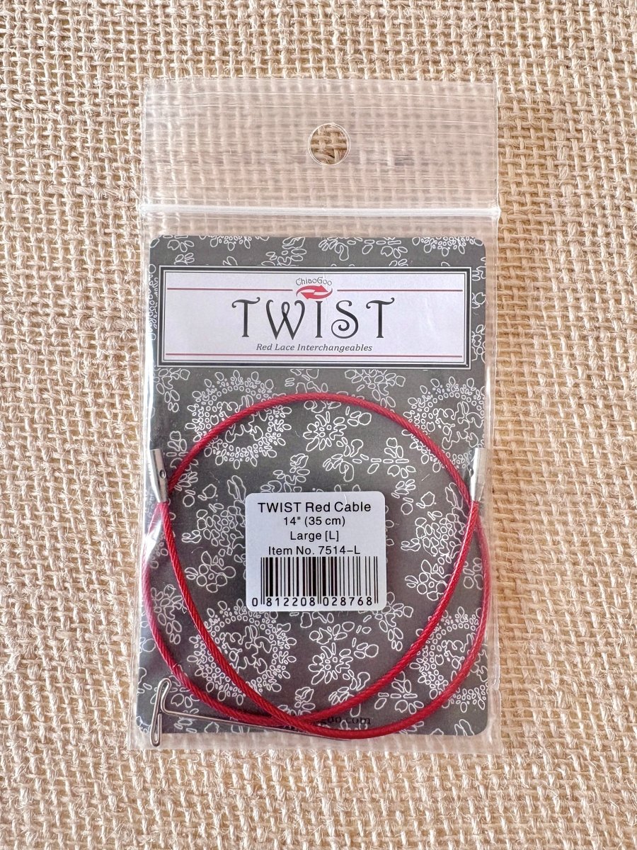 ChiaoGoo | Twist Lace Interchangeable | Red Cable for Large Knitting Needles (Multiple Sizes) - Made X Hudson