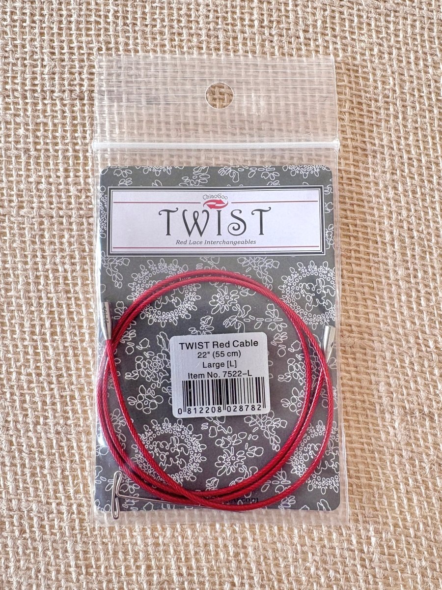 ChiaoGoo | Twist Lace Interchangeable | Red Cable for Large Knitting Needles (Multiple Sizes) - Made X Hudson