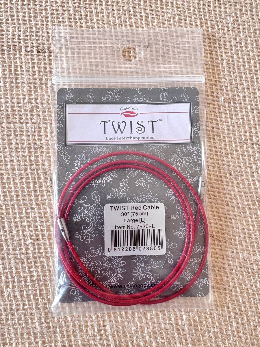 ChiaoGoo | Twist Lace Interchangeable | Red Cable for Large Knitting Needles (Multiple Sizes) - Made X Hudson