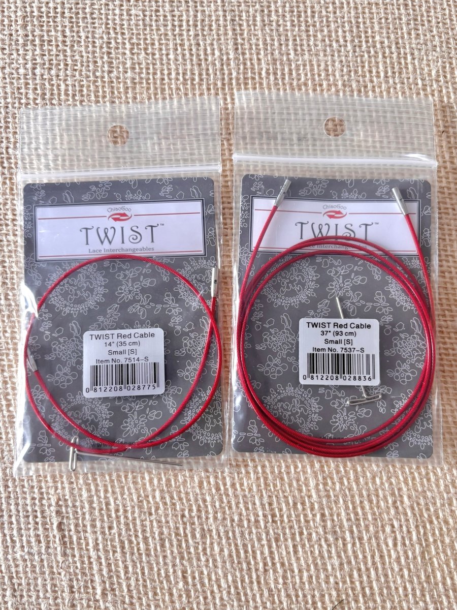 ChiaoGoo | Twist Lace Interchangeable | Red Cable for Small Knitting Needles (Multiple Sizes) - Made X Hudson