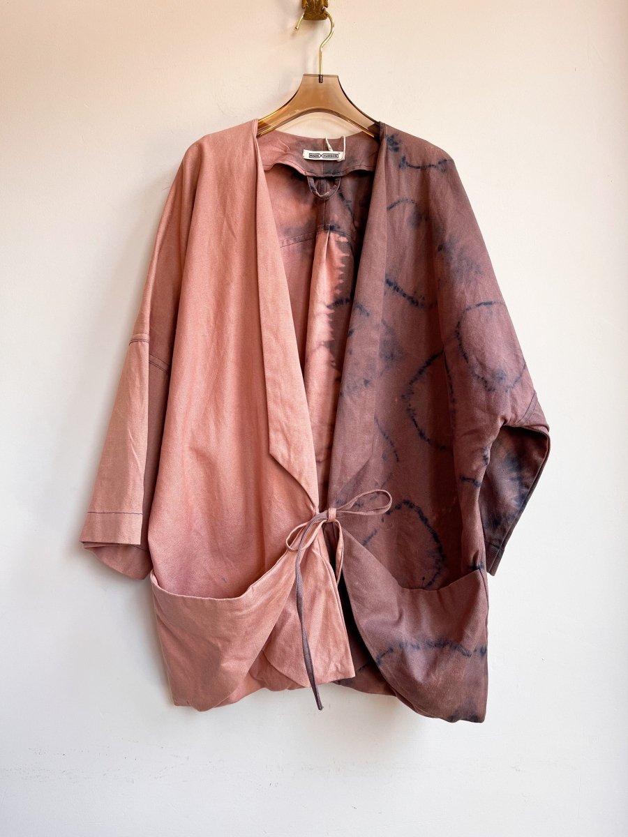 Split Dye Shibori & Bleach Hemp - Cotton Canvas Chore Jacket - Made X Hudson
