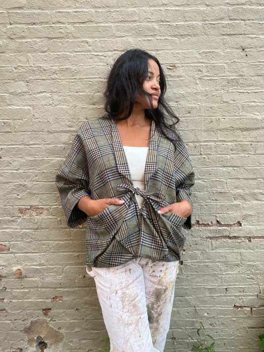 Dark Green Plaid Chore Jacket