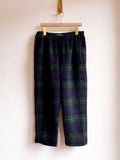 Green & Navy Plaid Wool Blend Cropped Joggers - Made X Hudson
